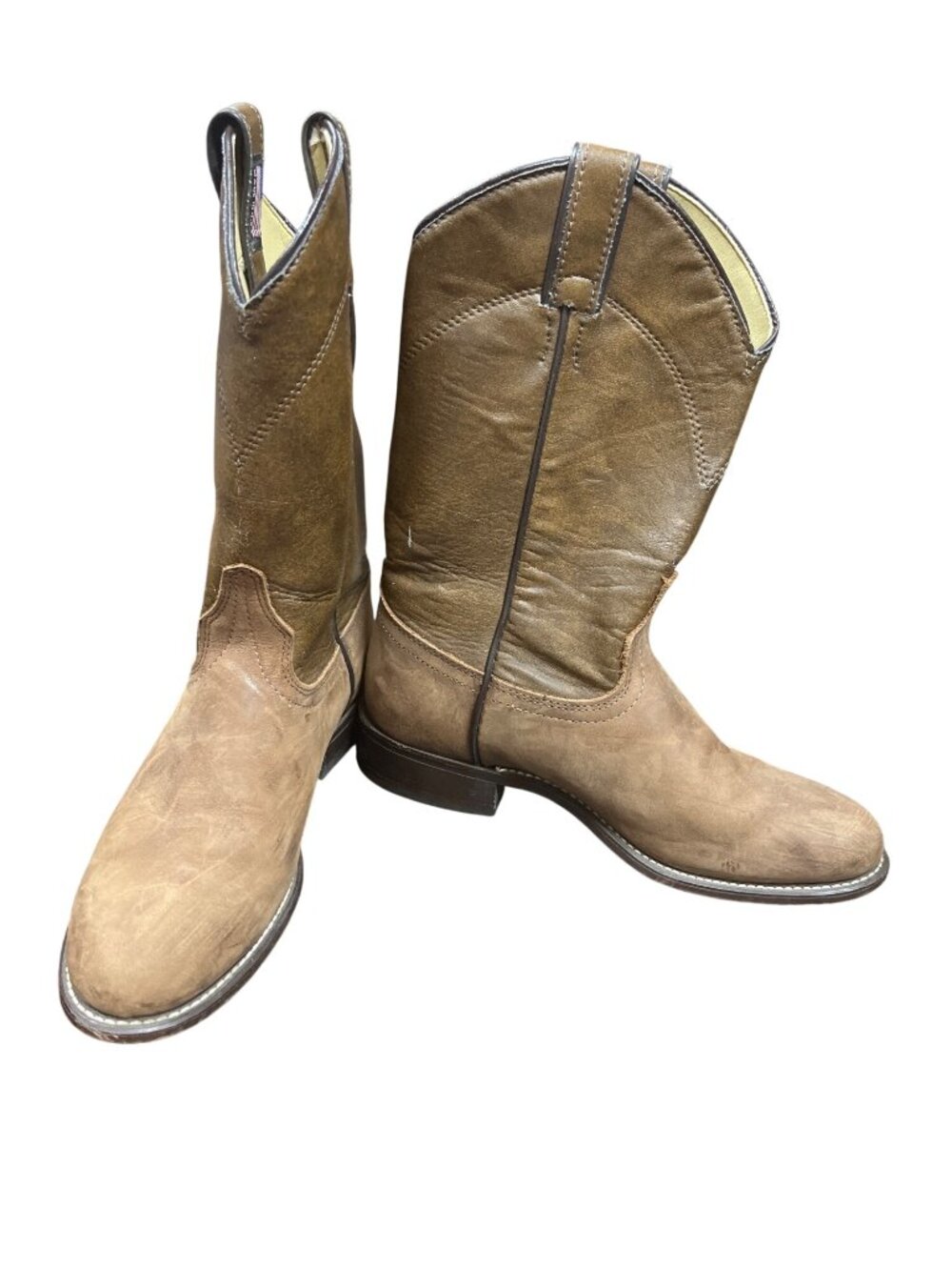 Laredo wms brown leather USA vintage mid calf western boots sz 7M SKU 10-276
